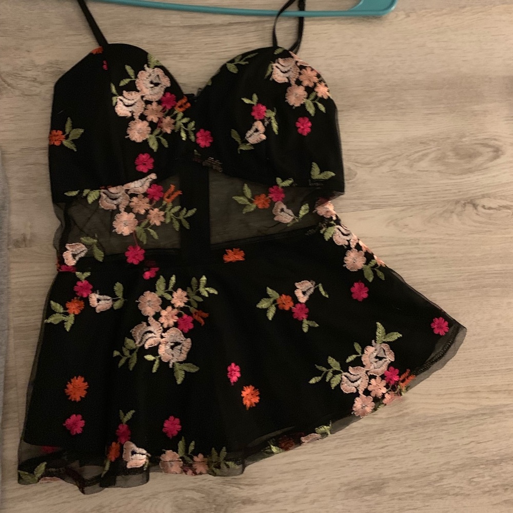 Floral see through top